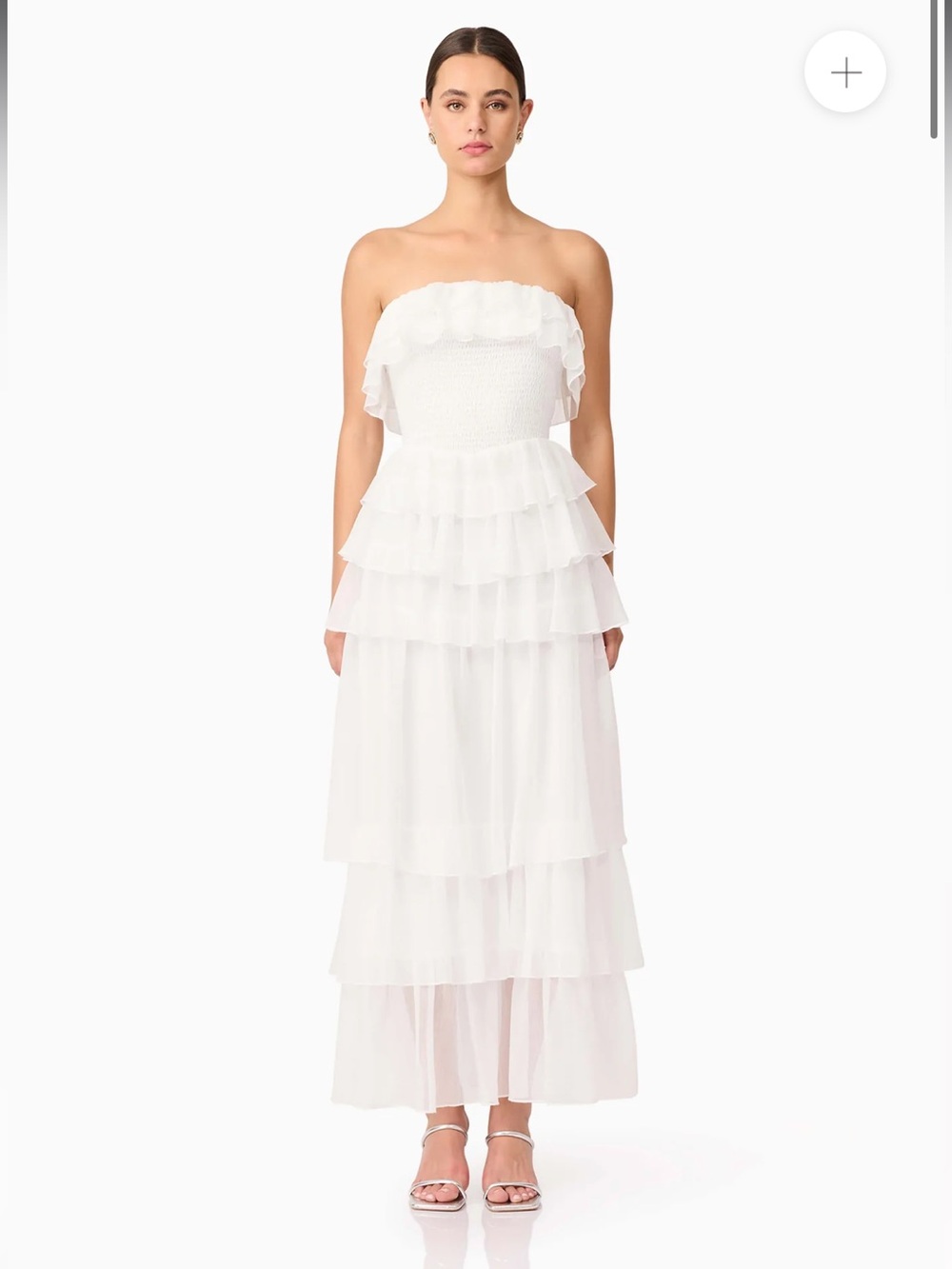elliatt melissa white strapless ruffle tiered maxi summer sun dress size XXL NEW